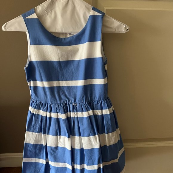Children's Place Striped Blue & White Dress Sz 6x/7 for Easter EUC